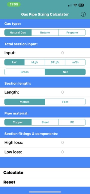 Gas Pipe Sizing Calculator on the App Store