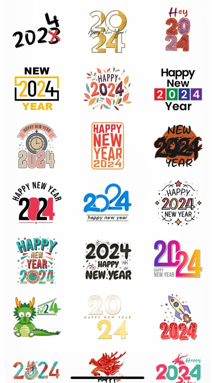 New Year 2024 Eve Stickers