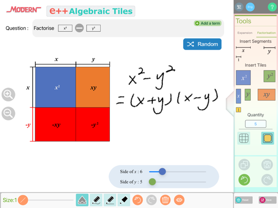 e++ Algebraic Tiles app screenshot 3
