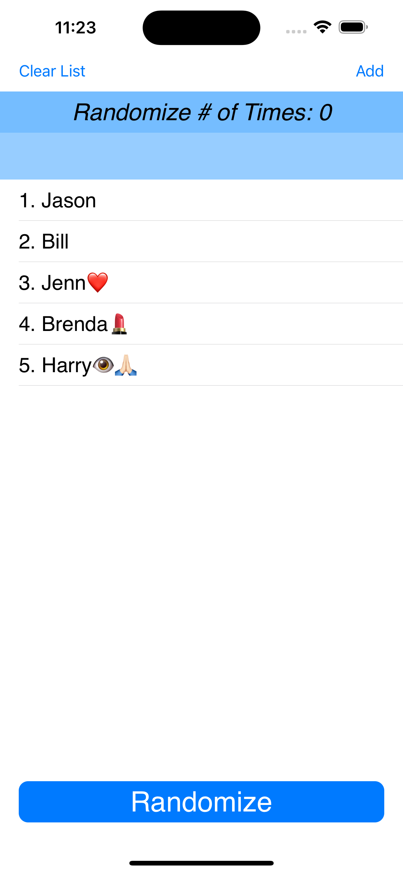 Randomize List screenshot 1