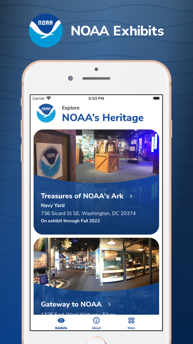 NOAA Exhibits Screenshot