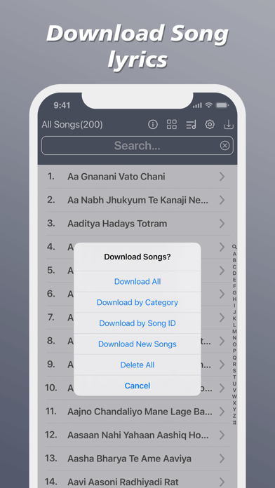 Song Lyrics Book Offline App Screenshot