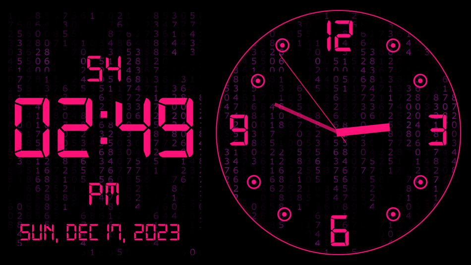 #5. Animated Matrix Clock Themes (iOS) Podle: Zaheer udeen Babar