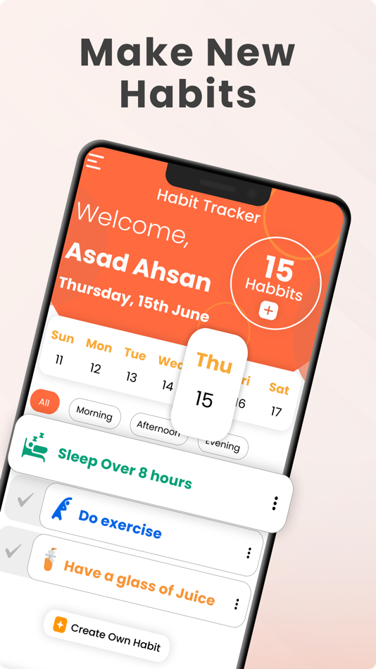 #2. Habit Tracker + Daily Schedule (iOS) 由: Asad Ahsan