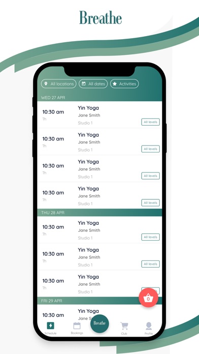 Breathe Yoga Studio Screenshot