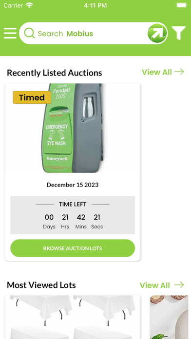Mobius Auctions Screenshot