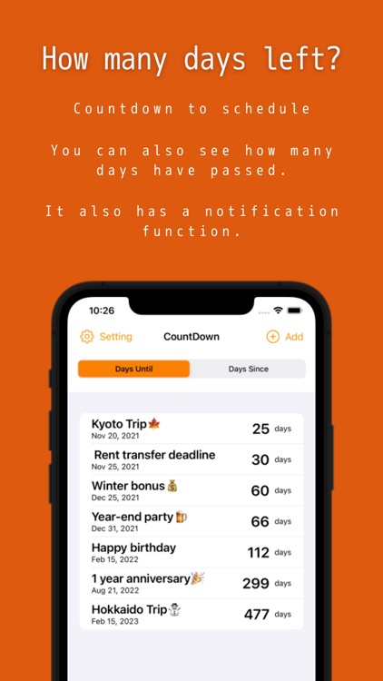 Memory days CountUp/CountDown