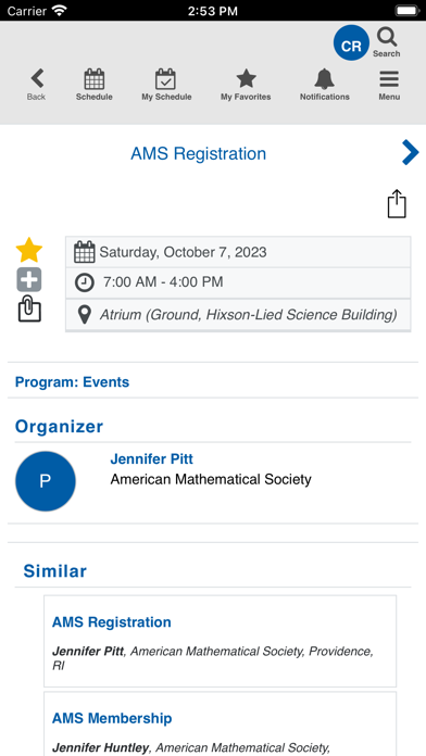 AMS Fall 2023 Central Screenshot