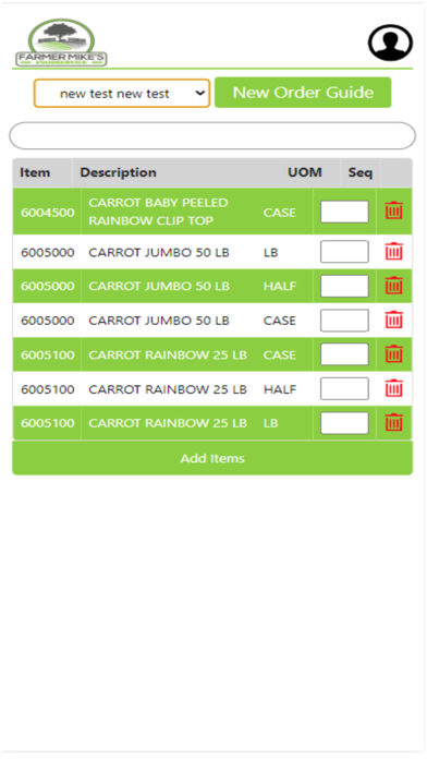 Farmer Mikes Mobile Ordering Screenshot