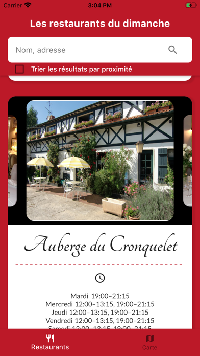 Screenshot #1 pour Les Restaurants du Dimanche