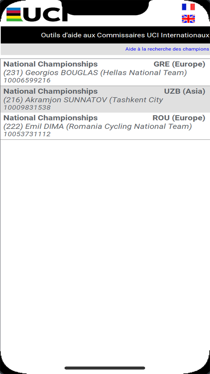 UCI Commissaires Help