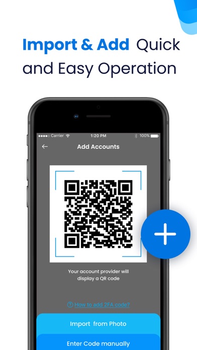 Authenticator App:  Acct Vault Screenshot