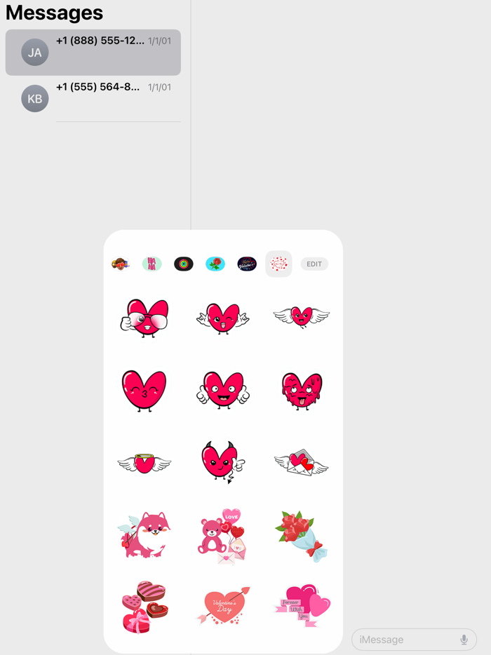 Love Heart Stickers  Emojis