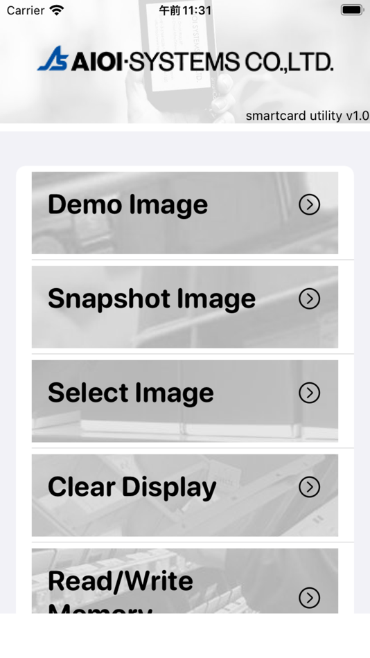 #1. SmartCard Demo (iOS) 由: AIOI・SYSTEMS CO.,LTD