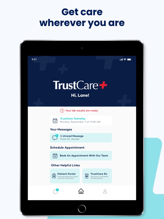 TrustCare+ iPad screenshot 1 - Medical app