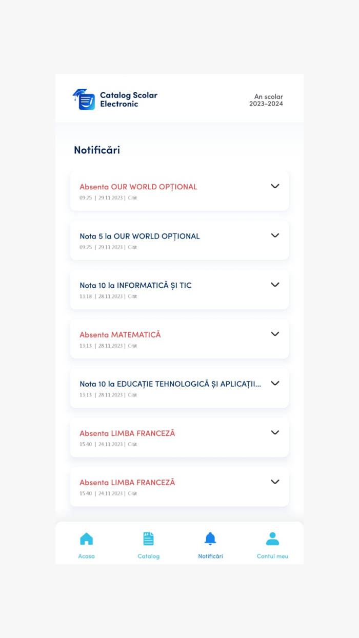 Catalog Electronic Scolar