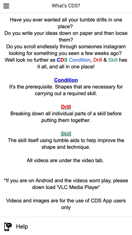 C-D-S Condition, Drill & Skill