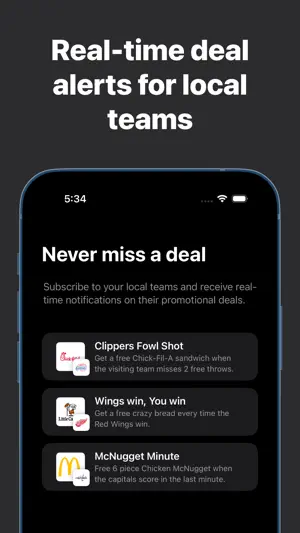 Hometown Deals: Fan Food Deals screenshot 1