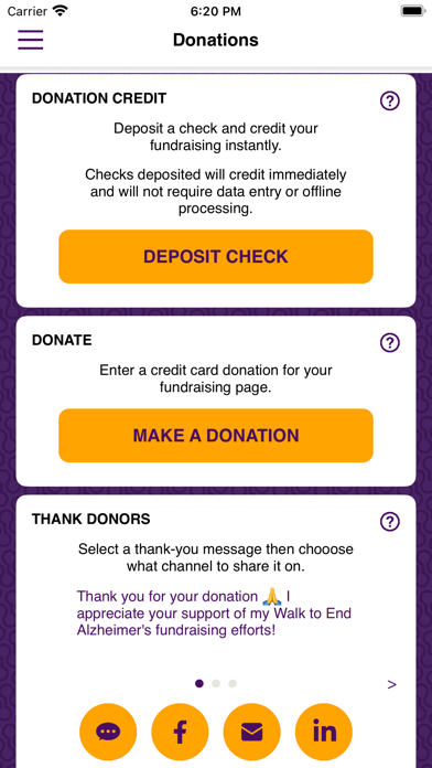 ALZ Fundraising Screenshot