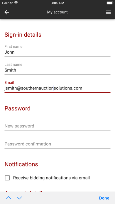 Southern Auction Solutions Screenshot