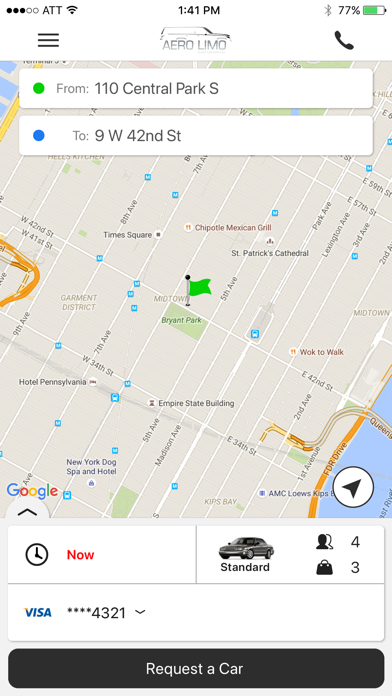 Aero Limo NYC Screenshot