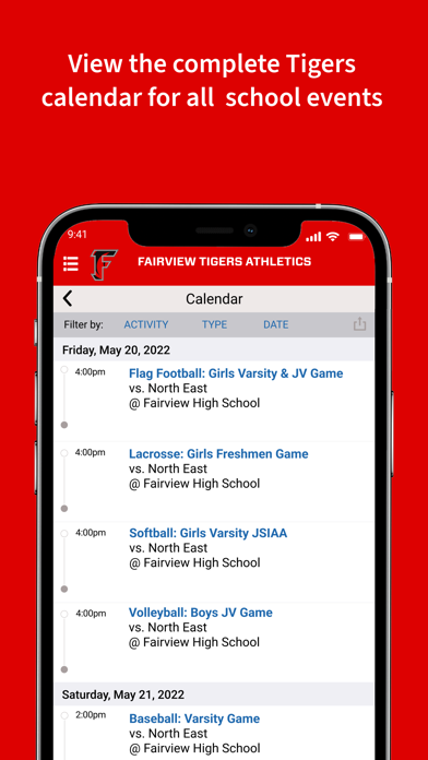 Fairview Tigers Athletics Screenshot
