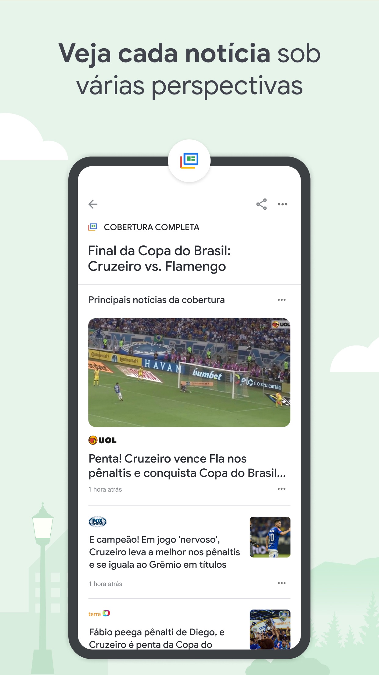 Screenshot do app Google Notícias