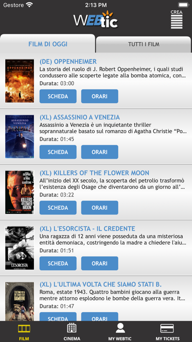 Webtic Prenotazioni Cinema Screenshot