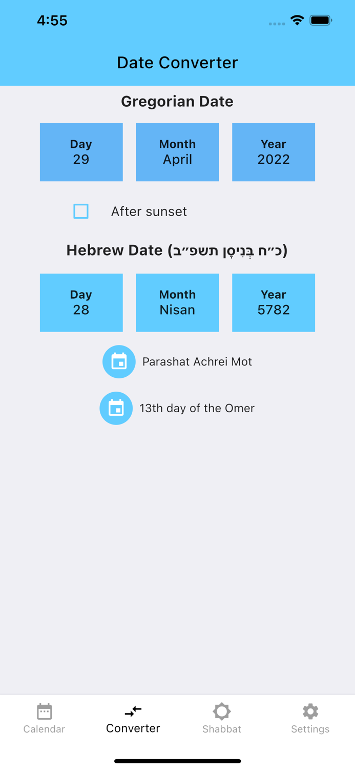 Jewish Calendar Dates