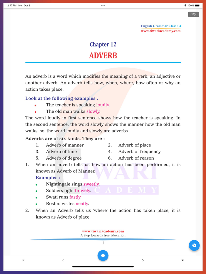 Class 4 English Grammar Book