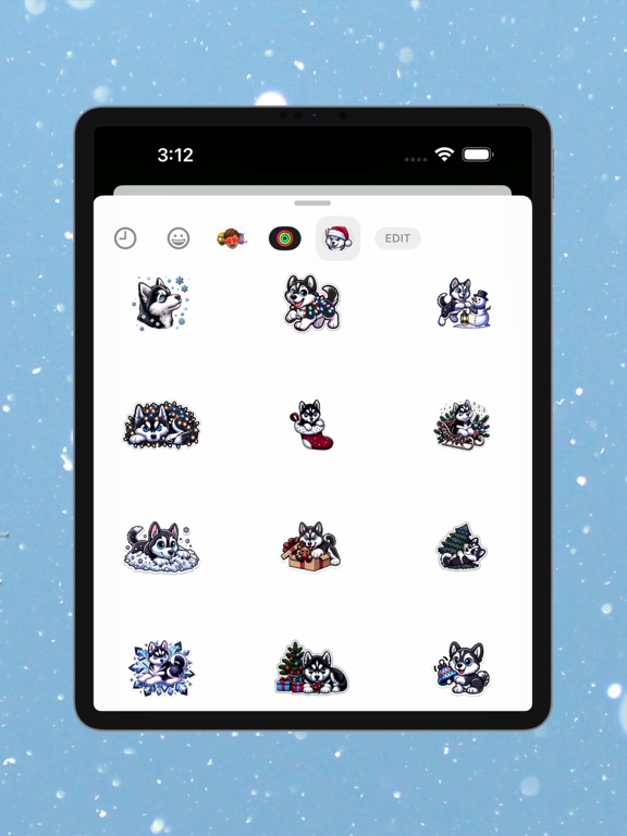 A Husky Christmas iPad screenshot 4 - Stickers app