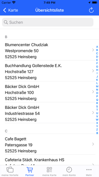 HeinsbergCard-App Screenshot