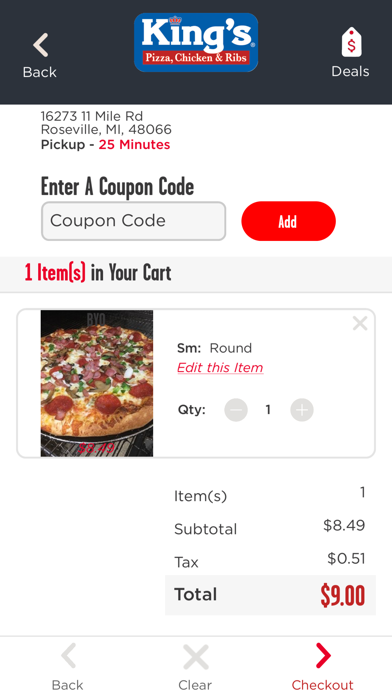 King's Pizza Roseville Screenshot