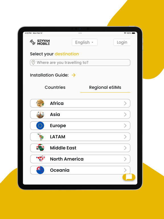 Seyyah eSIM for Tourists iPad screenshot 1 - Travel app
