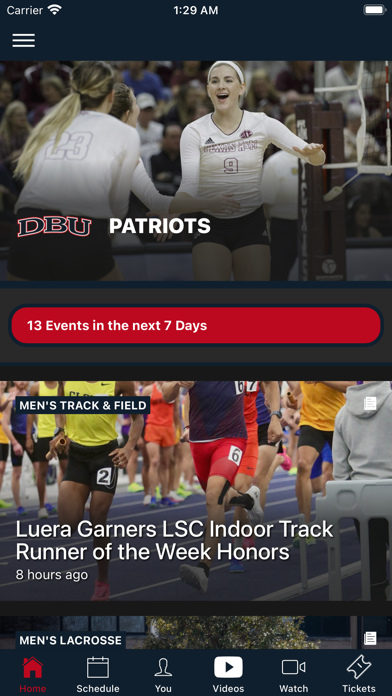 DBU Athletics Screenshot