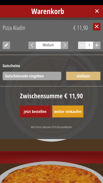 Marys Pizza Screenshot