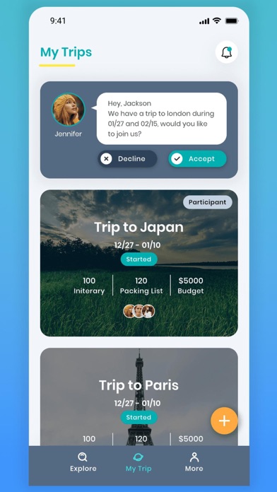 TravelAll Packing List Screenshot