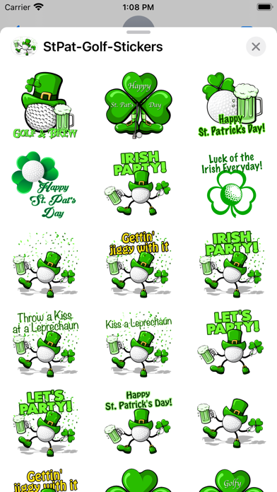 St Pat's Golf Stickers Screenshot