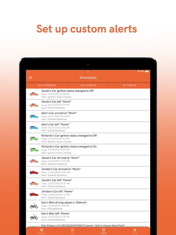 WhereSafe GPS iPad screenshot