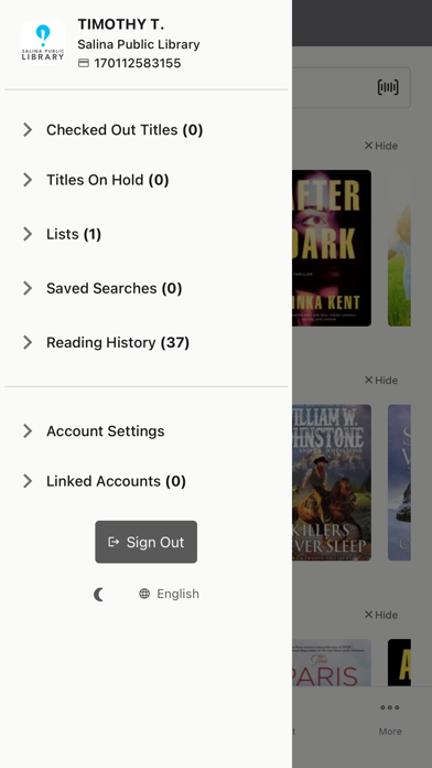 Salina Public Library Catalog Screenshot