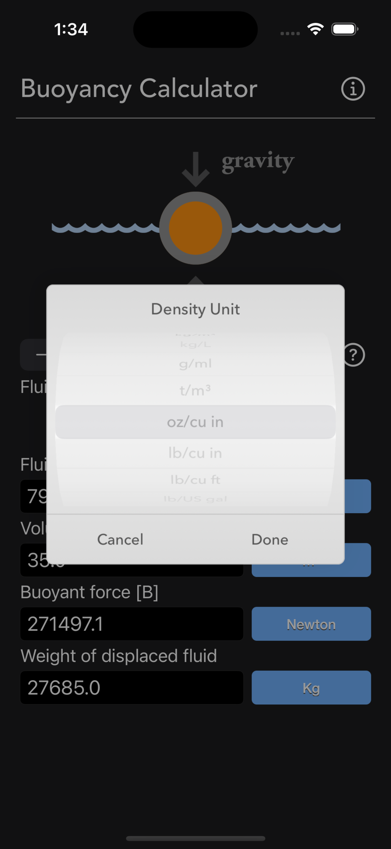 Buoyancy Calculator