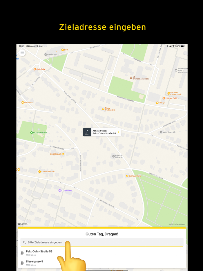 Taxi 40100 zum Fixpreis fahren