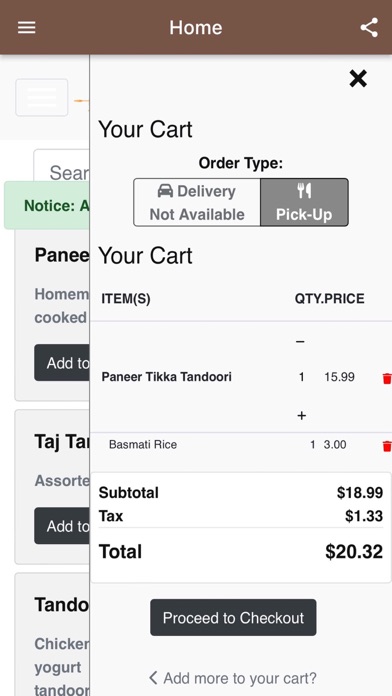 Taj Indian Restaurant and Bar Screenshot