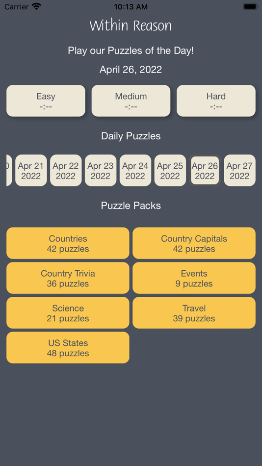 #2. Within Reason Logic Puzzles (iOS) By: Eamonn and Ian llc