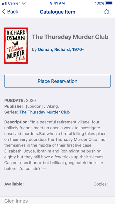 Glen Innes Public Library Screenshot