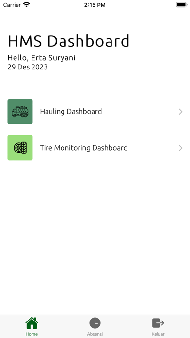 Hauling System Mobile Screenshot