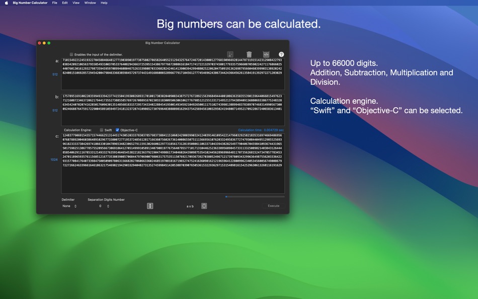 Big Number Calculator - 1.1.0 - (macOS)
