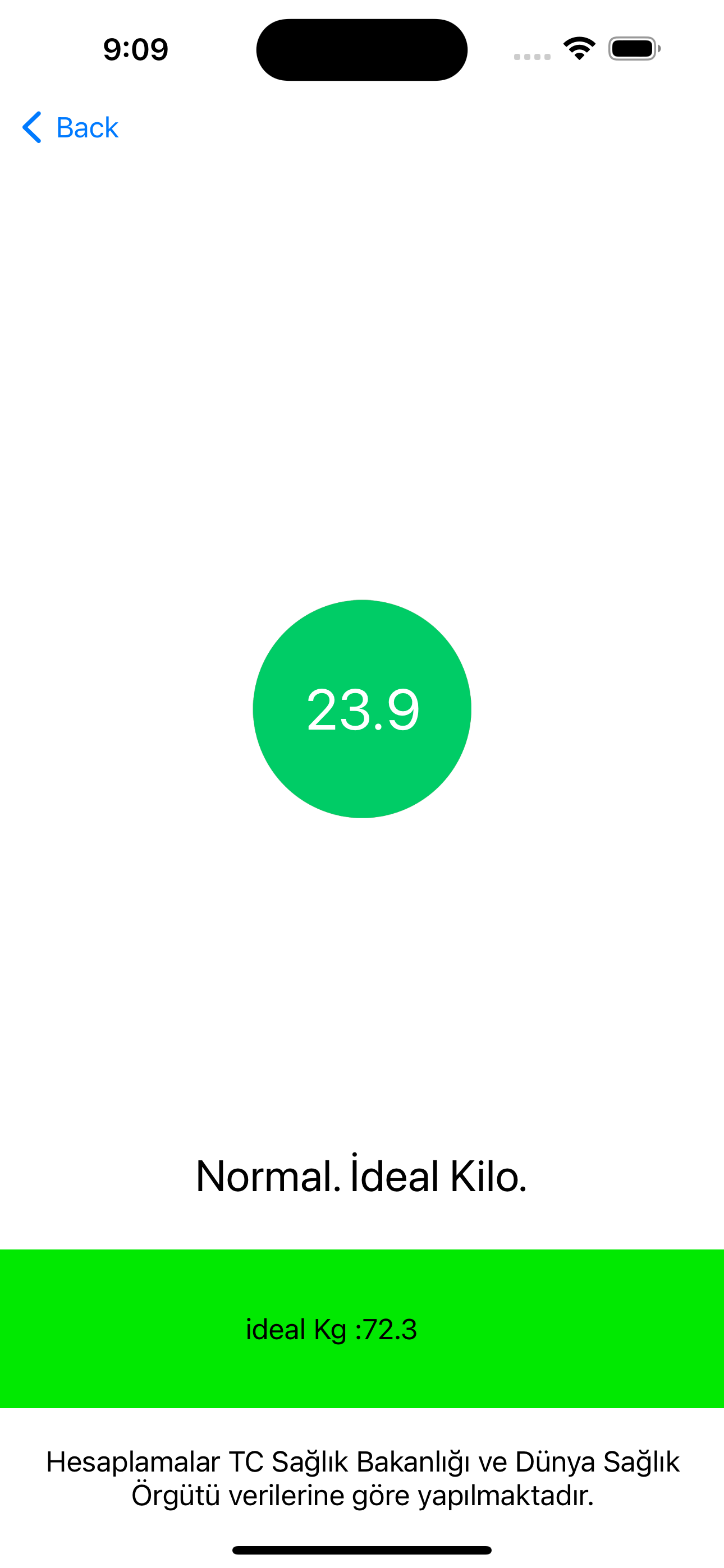 ideal kilo hesaplama