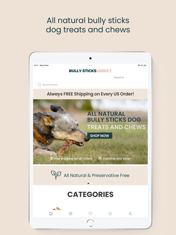 Bully Sticks Direct iPad screenshot 1 - Shopping app