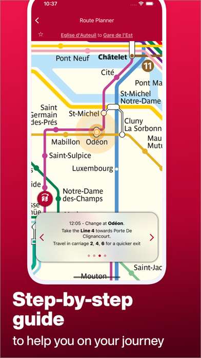 Paris Metro Map and Routes Screenshot